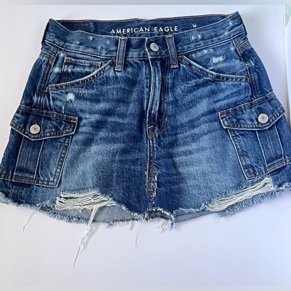 American Eagle Outfitters Light Blue Denim Skirt